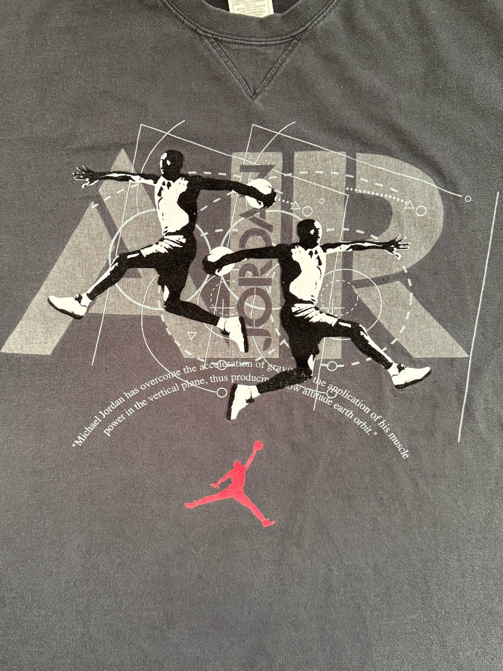 Vintage Y2K Air Jordan "Gravity" Graphic T-Shirt XL - Made in USA Fabric 2004